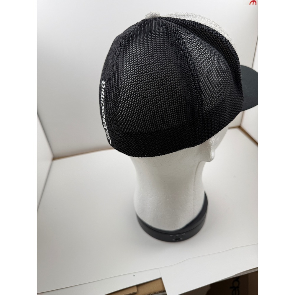 Browning Flexfit Trucker Hat Gray Black Mesh Back Buckmark Logo Stretch Fit Cap - Picture 7 of 13